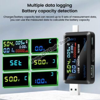 Voltage Meters Current Voltage Capacity Battery Tester USB Type C Volt Current Doctor Charger Capacity Tester Meter Power Bank