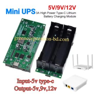Type C 15W 3A Fast Charge UPS Power Supply 18650 Lithium Battery Charger Module DC to DC Step Up Converter 5V 9V 12V