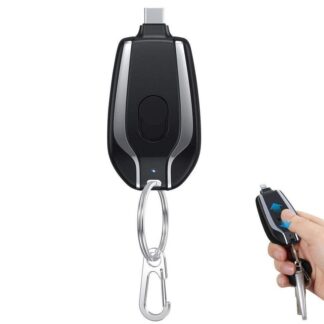 Telebrands As Seen on TV Portable Charger for Type-c 1600mAh Mini Power Emergency Pod,External Fast Charging Power Bank Battery Pack, Key Ring Charger
