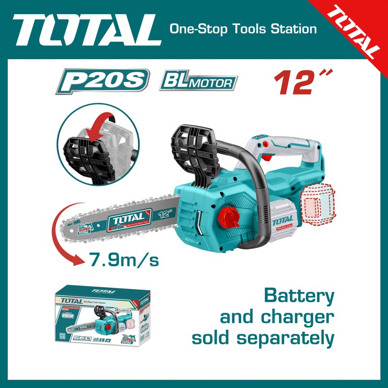TOTAL TGSLI20128 Lithium-Ion chain saw(No Battery & Charger)
