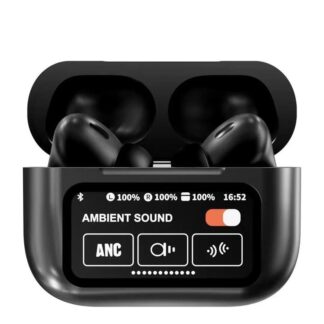 Airpods A9 pro TWS Bluetooth Headphones Wireless Earbuds Touch Screen Display with Earbuds - Black