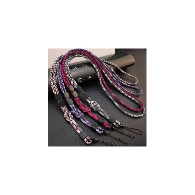 Colorful Hand-woven Mobile Phone Lanyard Adjustable Dual-use Long Anti-lost Neck Hanging Chain Phone Strap