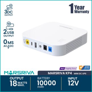 MARSRIVA KP4 10000mAh Smart Mini Router DC UPS 18Watt with 3 DC Output, 1 USB & 1 Type C Output
