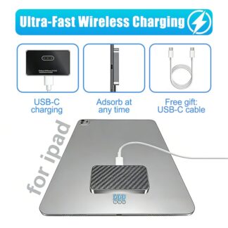 iPad Wireless Magnetic Charger 18W Fast Charging Smart Connector Compatible with iPad Pro 13"/12"/11" Aluminum Alloy