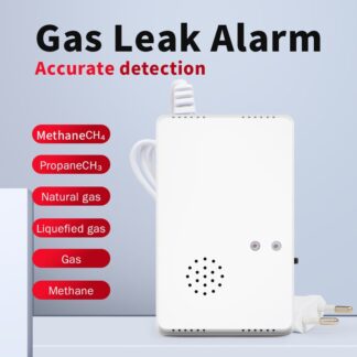 Combustible Butane Methane Gas Leak Detector Smart Home Senor Natural Gas Safety Alarm Sensor Warning EU Plug Smart Life