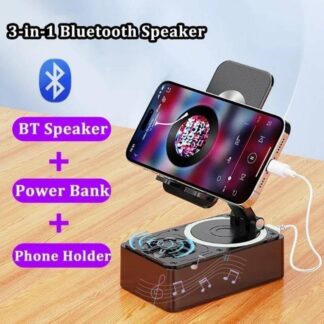 3-in-1 Bluetooth Speaker, Power Bank, and 360° Adjustable Phone Stand – Premium Tech Gift for Students, Professionals, and Gadget Lovers