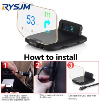 C1 OBD2 HUD Car Head Up Display Navigation Projector Digital Smart Speed Gauge KMH MPH Overspeed RPM Alarm Plug and Play