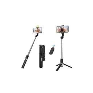Q07 Bluetooth Selfie Stick Tripod Mobile Stand for YouTube Shorts, Live Stream, Facebook Reels Live Recording Compatible for All Smart Phones Mobile Phones by by Tuhfa Gadget