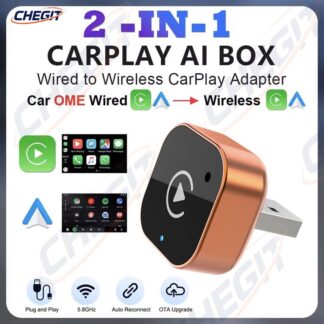 2 in1 Wired to Wireless CarPlay Android Auto Adapter Bluetooth for OEM Car Stereo With USB Dongle Smart Mini Box Plug and Play