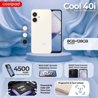 Coolpad Cool 40i Smartphone โ 6.56โ HD+ 90Hz Display, 8GB RAM (4+4), 128GB ROM, Helio G37, 50MP Camera, 4500mAh Battery