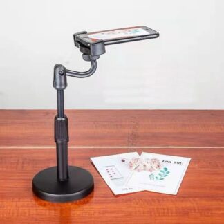L7 Desktop Mobile Phone Holder Height Adjustable Stand & 360° Rotatable for Live Streaming Shoot YouTube TikTok Video and Multipurpose Round Base Smartphone Mobile Stand- Black