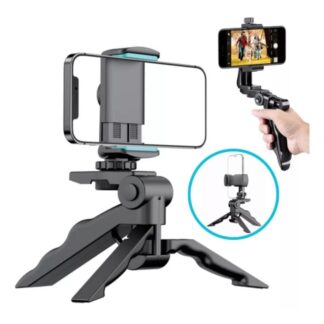 Mini Flexible Tripods Phone and Live Set for Professional Photo Video Camera Handheld Stabilizer Hand Grip Vlogging Tripod With 360° rotatable phone holder for DSLR GoPro  Action C