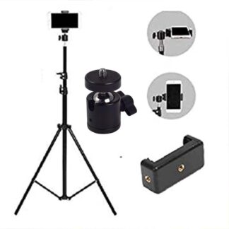 6 Feet Tripod Stand with 360 Degree Horizontal and Vertical Rotation Ball Head and Mobile Holder Compatible With Smartphone