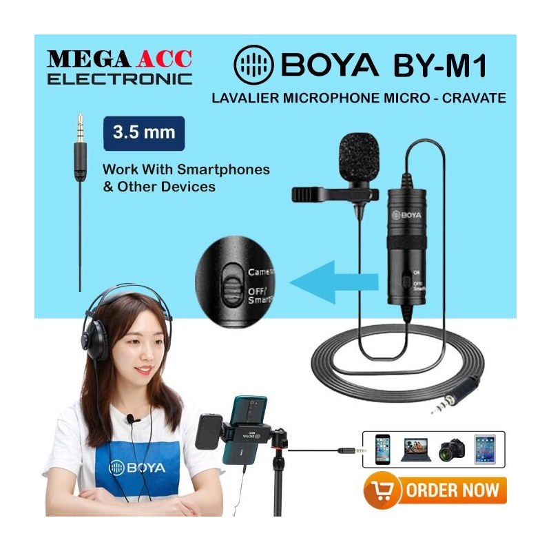 Smartphone, DSLR and Any Device Online Clear Sound Recording A pure Boya M1 Professional and Official Microphone (NULL)